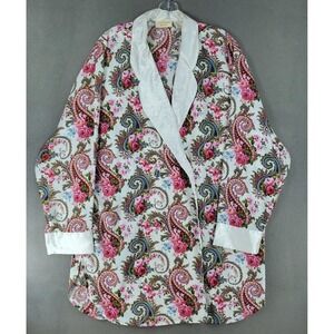 VTG Victoria's Secret Gold Label Pink Floral Paisley Satin Night Shirt Large Boy